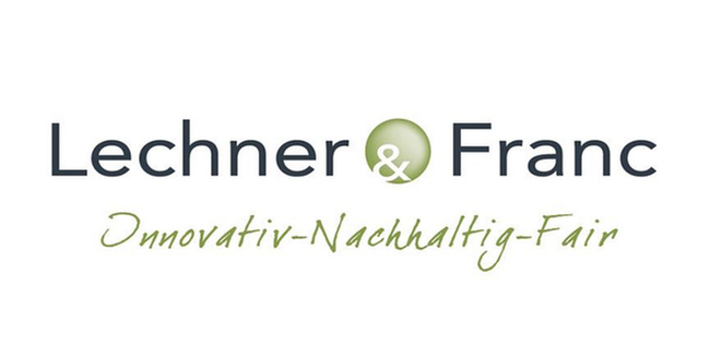 Schriftzug Lechner & Franc. Innovativ - nachhaltig - fair.