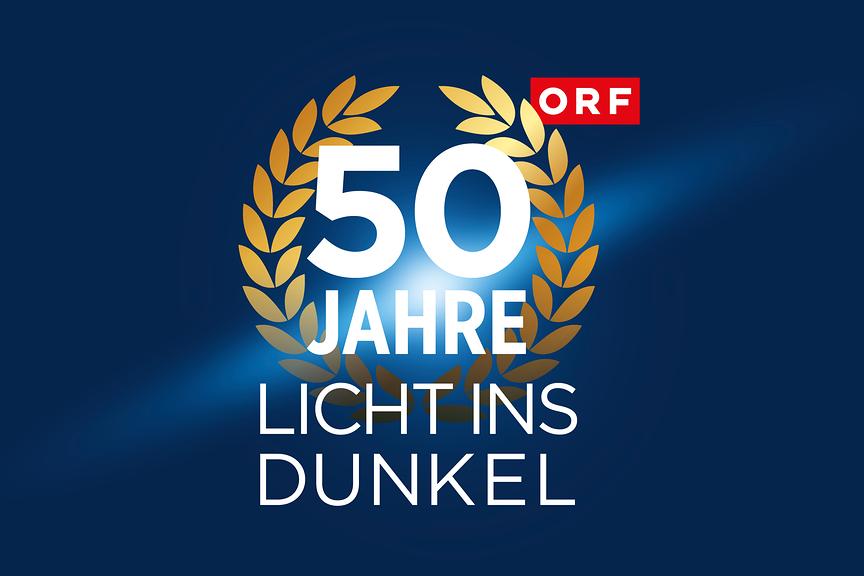 Zu sehen ist das 50 Jahre Licht ins Dunkel Logo