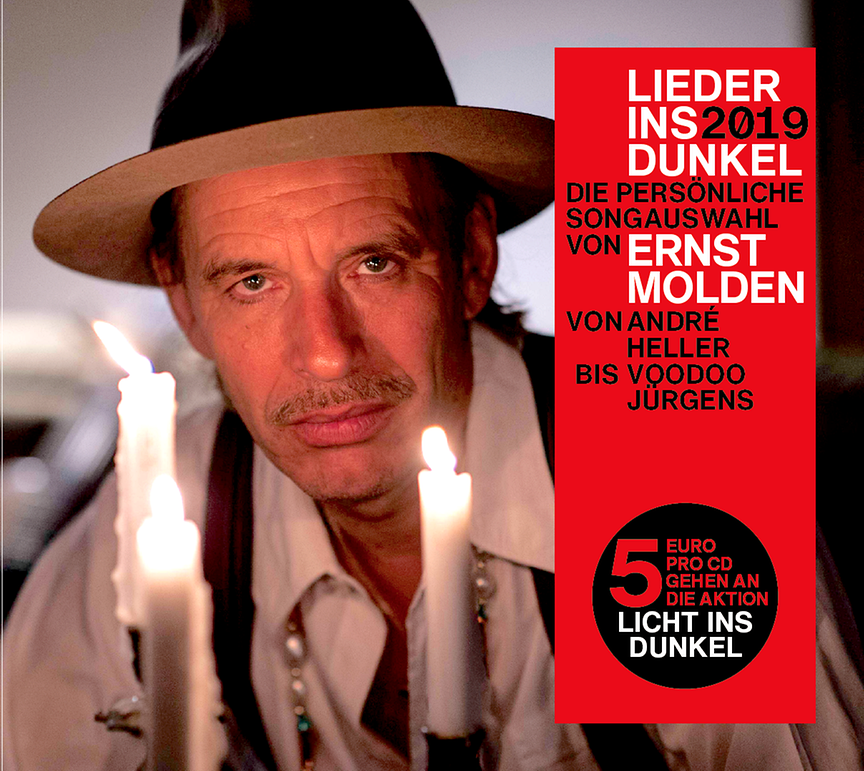 CD-Cover der "Licht ins Dunkel" CD 2019 - Lieder ins Dunkel ausgewählt von Ernst Molden