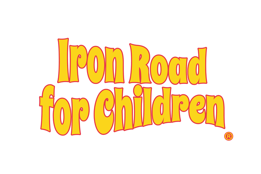 Gelber Schriftzug: Iron Road for Children