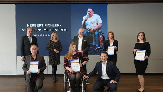 Von links und rechts: Kurt Nekula, Eva Radinger, Pius Strobl, Isabelle Engels, Miriam Foresta, Zoran Dobrić, Barbara Sima-Ruml, Roland Weißmann